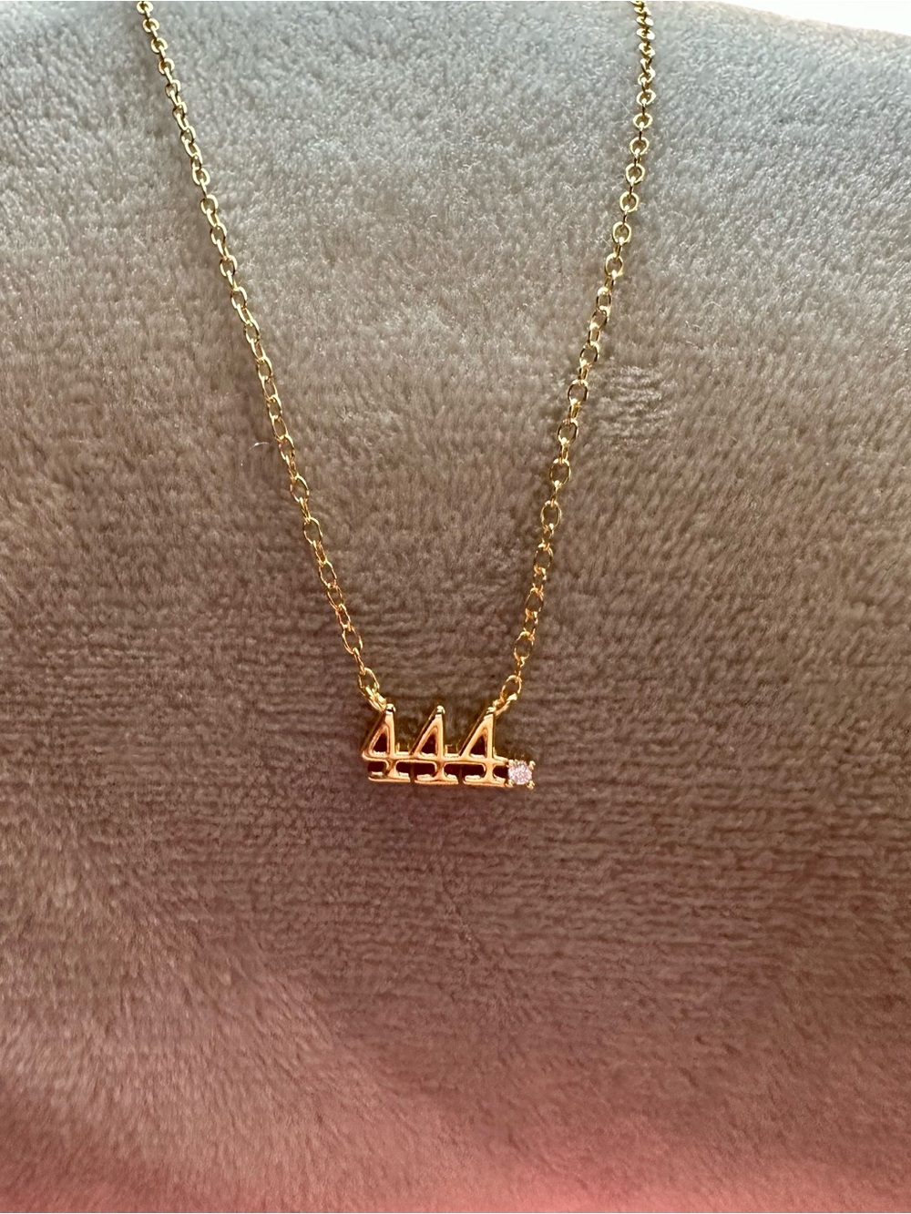 Gold Number Pendant Necklace - 444 Design